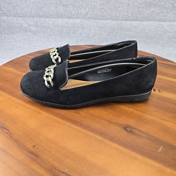Comfortview Women's Size 7.5WW  Thayer Slip On Flat With Gold Chain Accent - Picture 5 of 12
